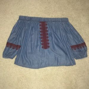 Chelsea & Violet Embroidered Off-The-Shoulder Top